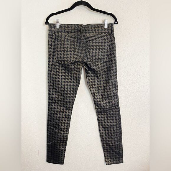Current/Elliot Ankle Skinny Houndstooth Jeans coated in gold & black foil 26 - Picture 4 of 7